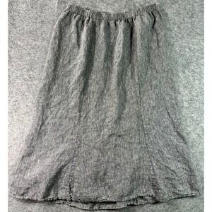 Flax Gray Linen Long Skirt sz 3G (15999) AS IS